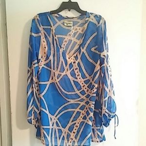 Royal Blue/Gold Show Me Your Mumu Tunic Top Sz Sm